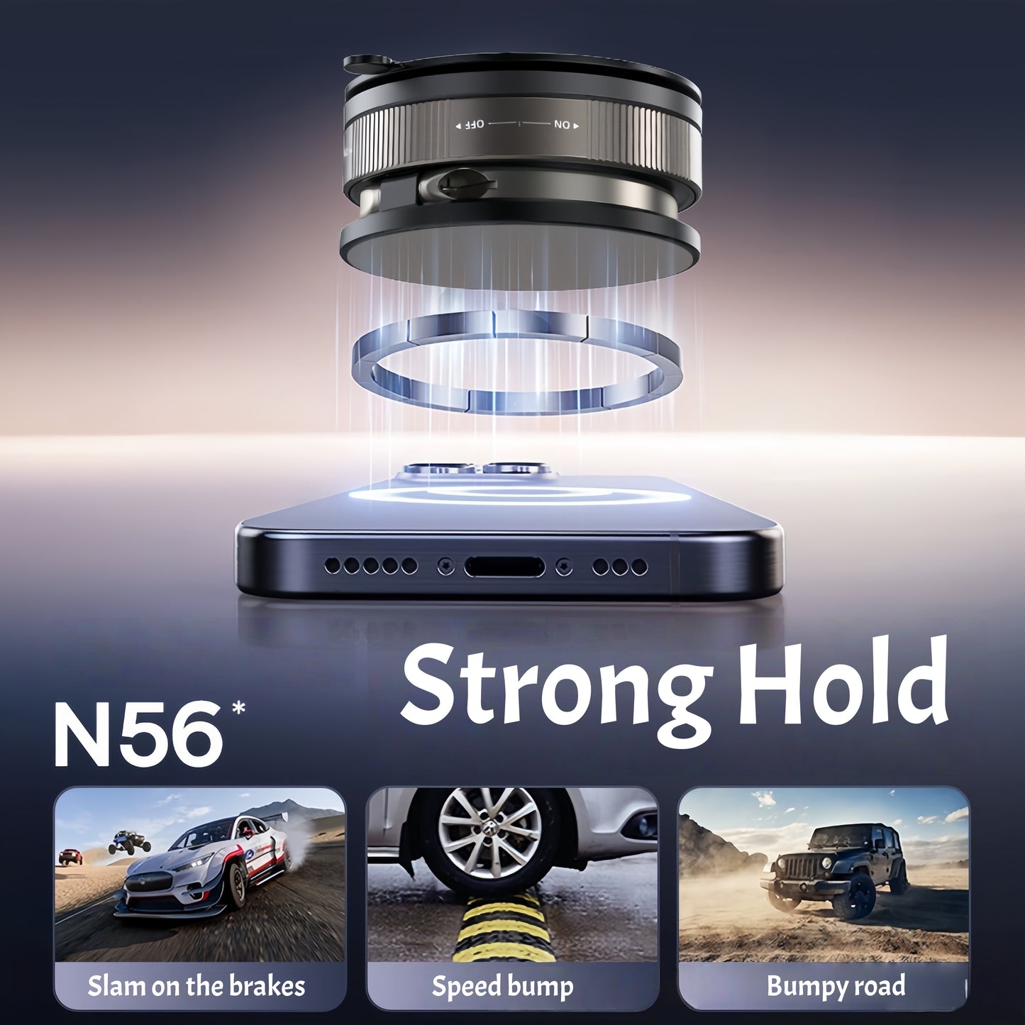 2025 Magnetic Car Phone Holder with Strong Suction Cup, 360° Adjustable Dashboard Mount for All Smartphones