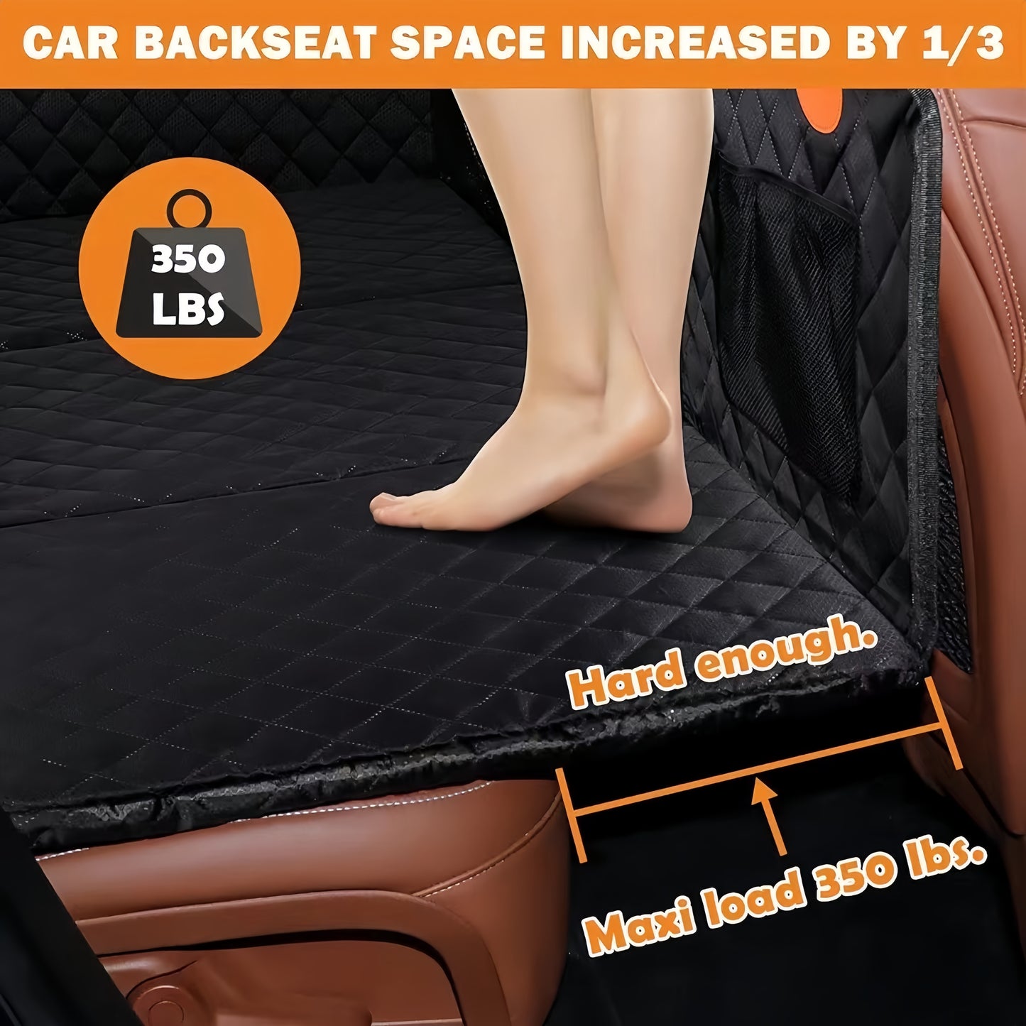 Heavy Duty Waterproof Pet Car Seat Cover Hammock with Mesh Window – Universal Fit Dog Back Seat Protector