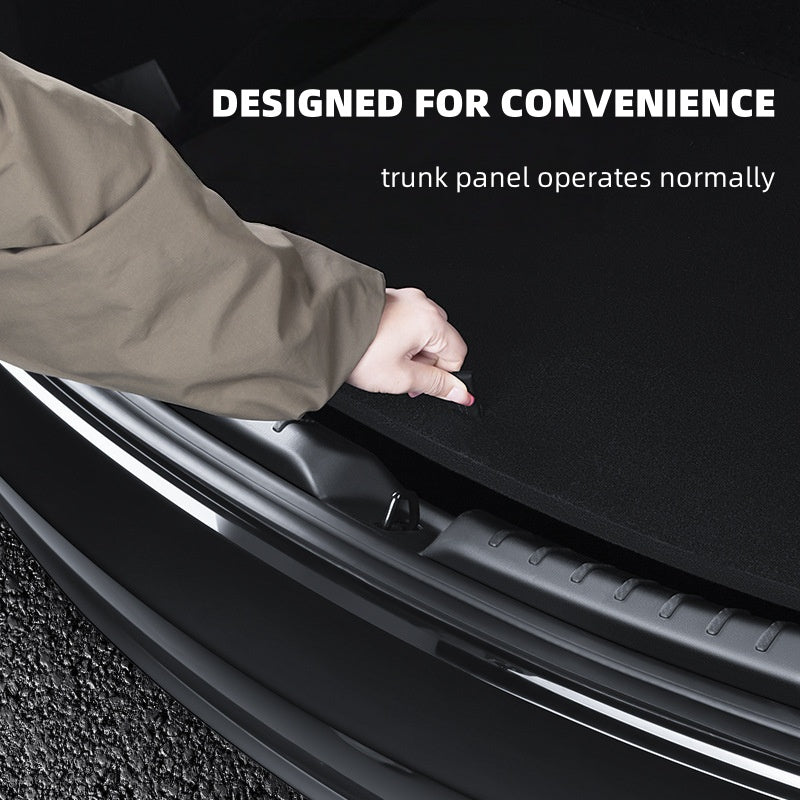 Rear Trunk Sill Protector – TPE Rear Bumper Guard | Scratch-Resistant, Easy Install, Full Coverage for 2024 Tesla Model 3 Highland