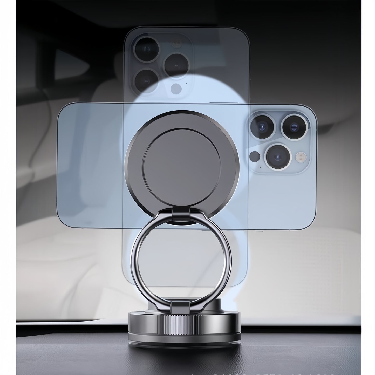 2025 Magnetic Car Phone Holder with Strong Suction Cup, 360° Adjustable Dashboard Mount for All Smartphones
