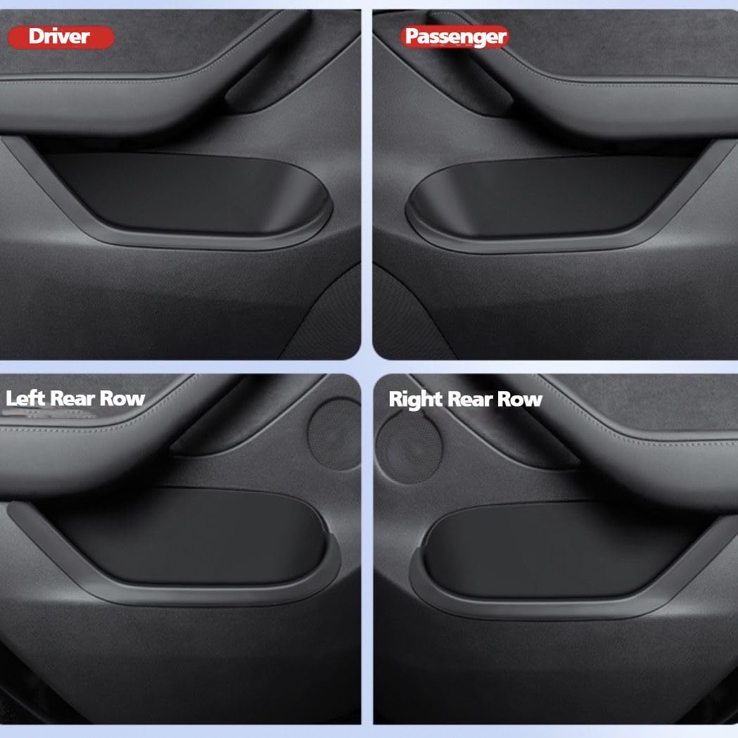 Side Door Storage Organizer for Model Y Juniper 2025+ TPE All-Weather Door Pocket Insert