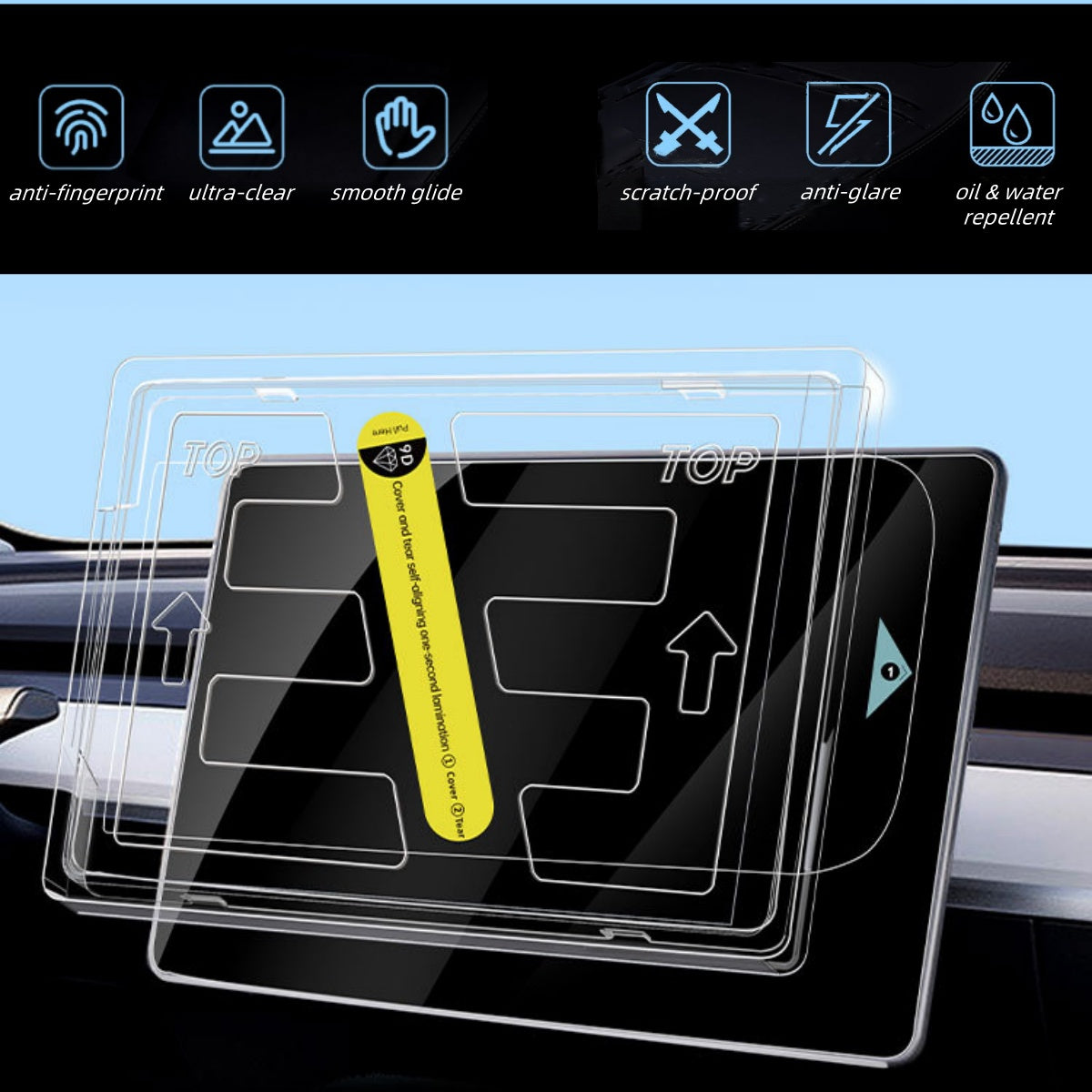 Premium Tempered Glass Screen Protectors for Tesla Model 3 Highland (2024+) & Model Y Juniper (2025+) – Anti-Scratch, Anti-Fingerprint