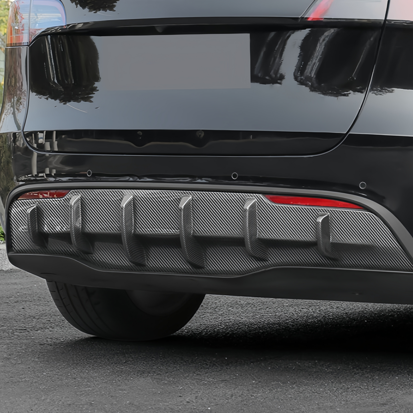 Sport Rear Diffuser for 2021–2024 Model Y – ABS Rear Bumper Lip, Aerodynamic Spoiler Upgrade