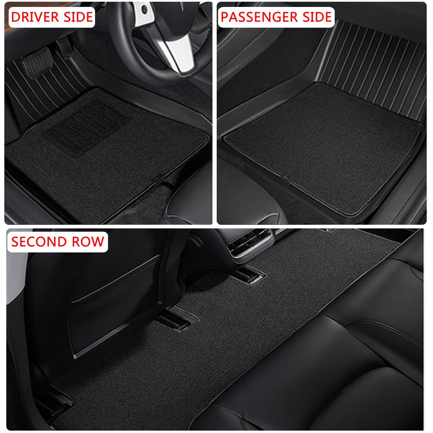 Upgraded All-Weather Floor Mats for 2024 Tesla Model 3 Highland – TPE 3PCs/6PCs