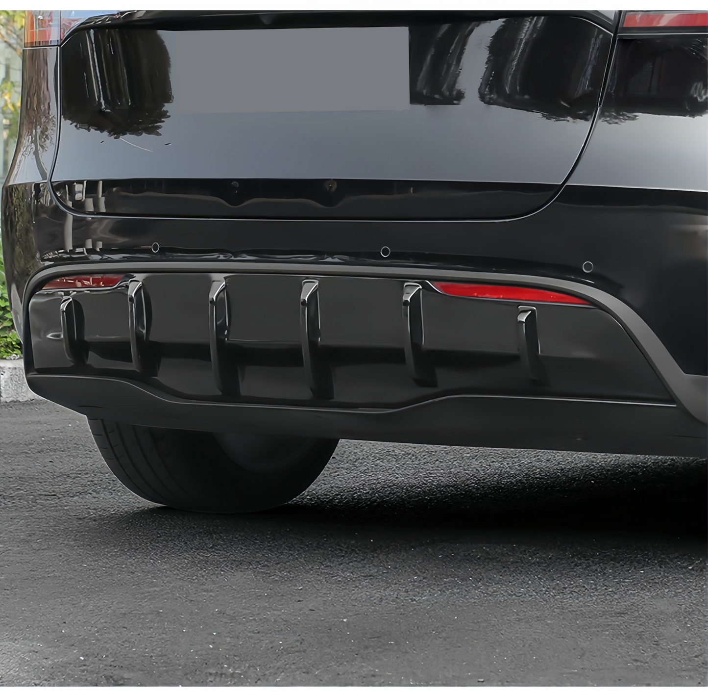 Sport Rear Diffuser for 2021–2024 Model Y – ABS Rear Bumper Lip, Aerodynamic Spoiler Upgrade