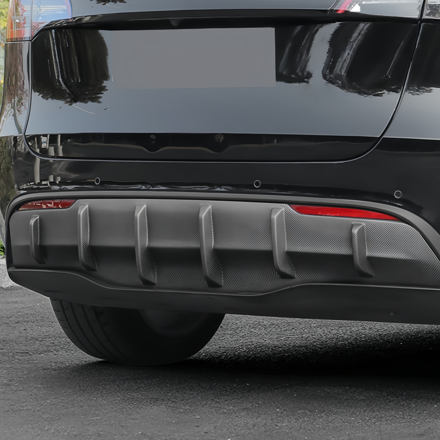 Sport Rear Diffuser for 2021–2024 Model Y – ABS Rear Bumper Lip, Aerodynamic Spoiler Upgrade