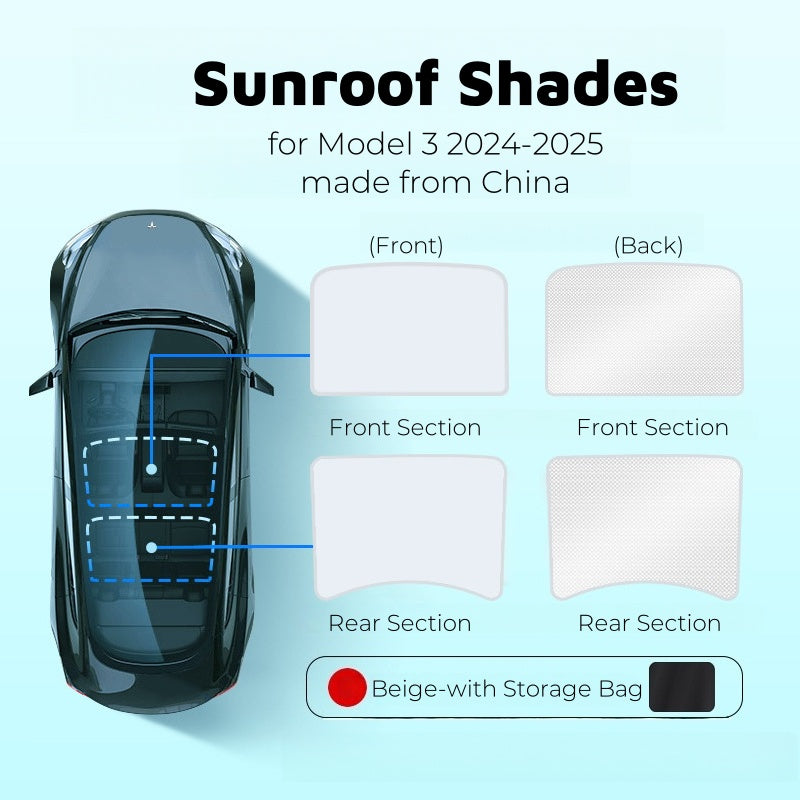 Foldable Sunroof Sunshades UV Heat Insulation for Model 3 2024+ Highland