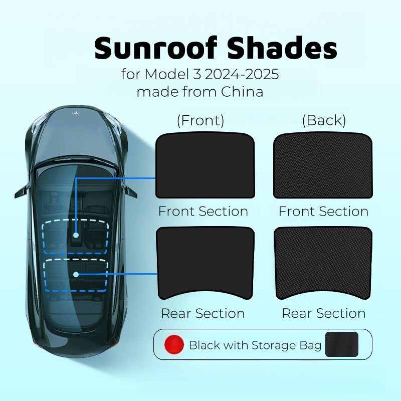 Foldable Sunroof Sunshades UV Heat Insulation for Model 3 2024+ Highland