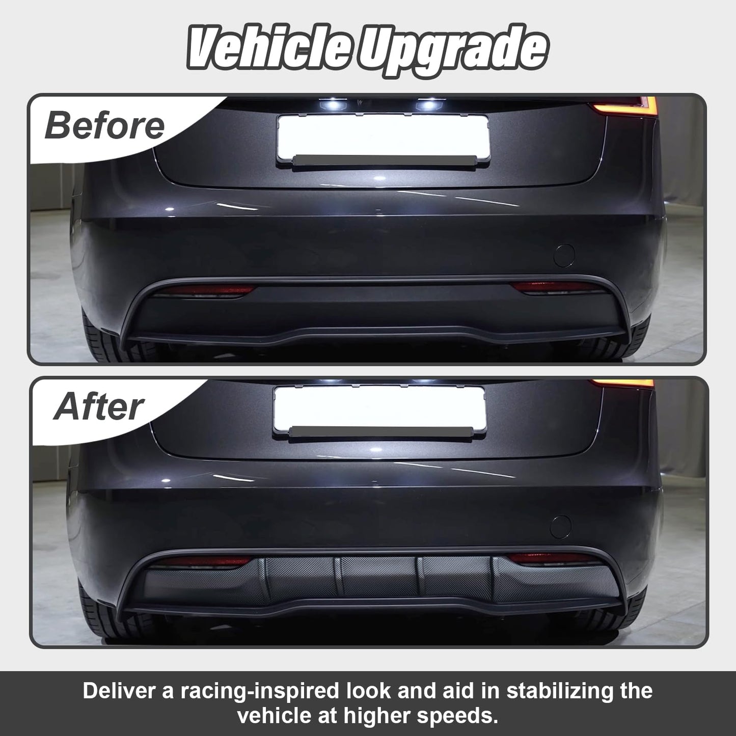 Sport Rear Diffuser Lip for 2025 Model Y Juniper – Aerodynamic ABS Spoiler, No Drilling Needed