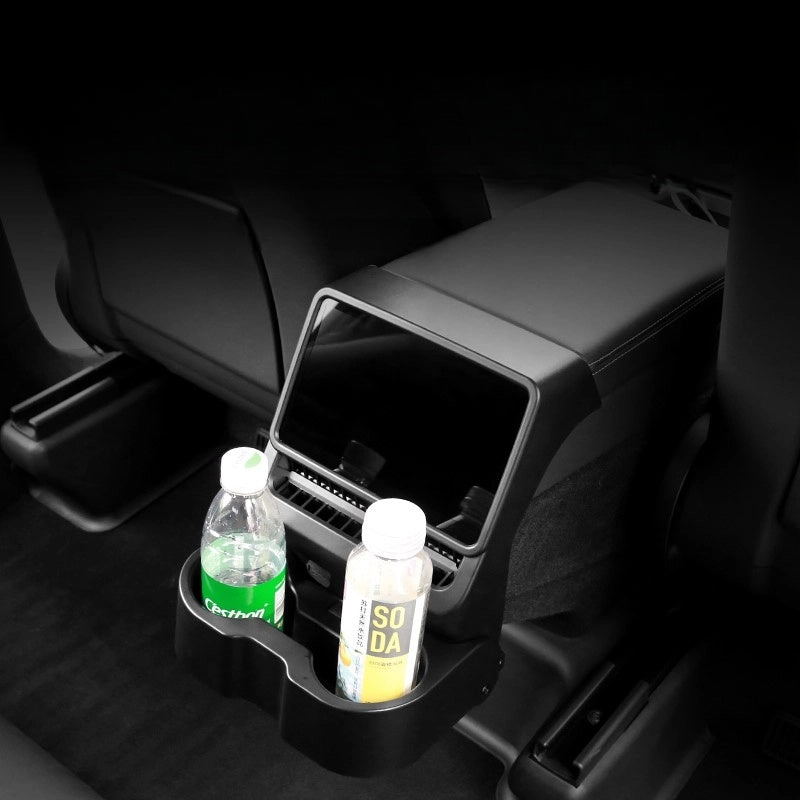 Foldable Rear Cup Holder & Screen Organizer for Model Y Juniper 2025+ & Model 3 Highland 2024+