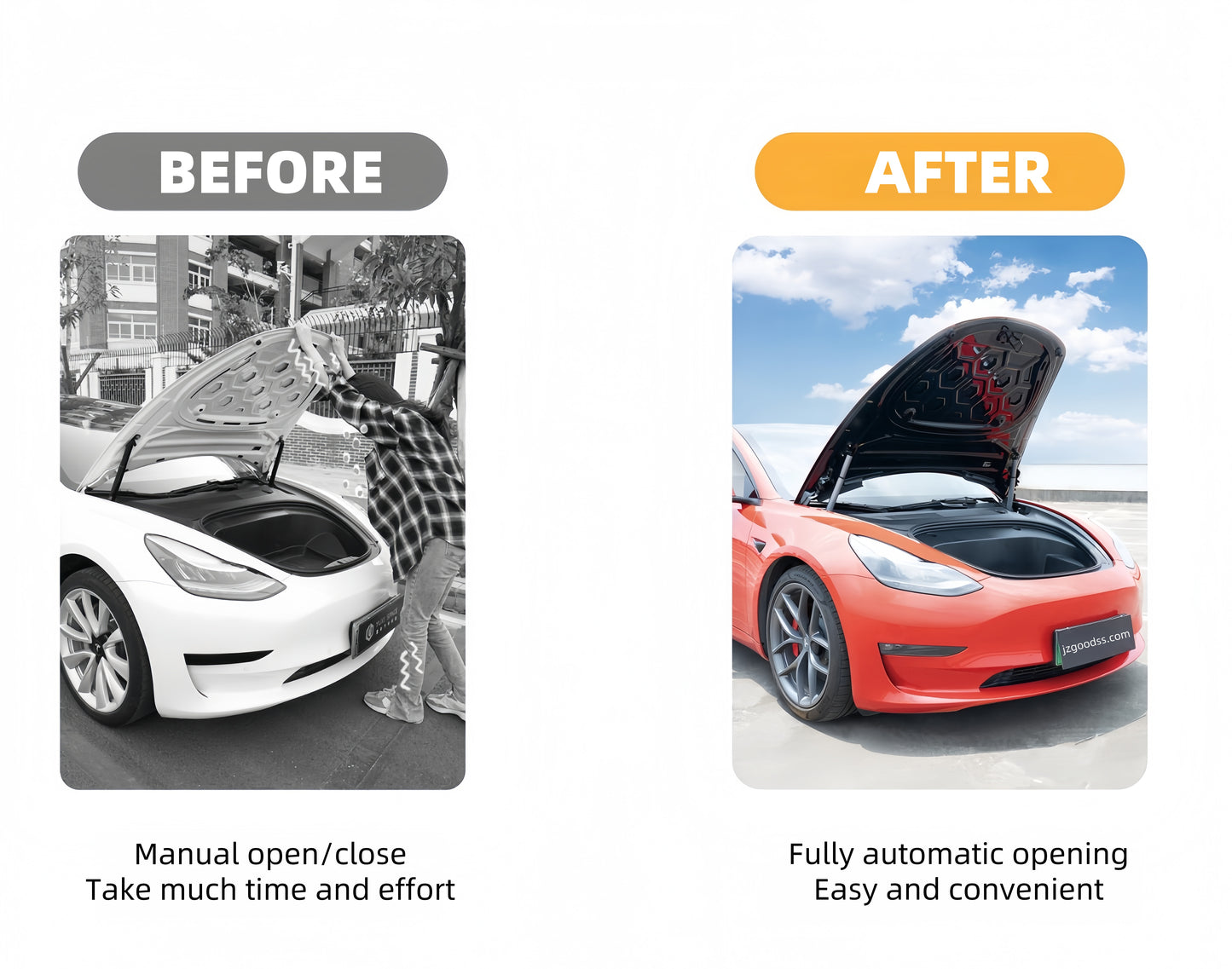 Power Frunk 2.0 – Silent, Smart & Plug-and-Play Compatible with 2024-2025 Tesla Model 3 Highland