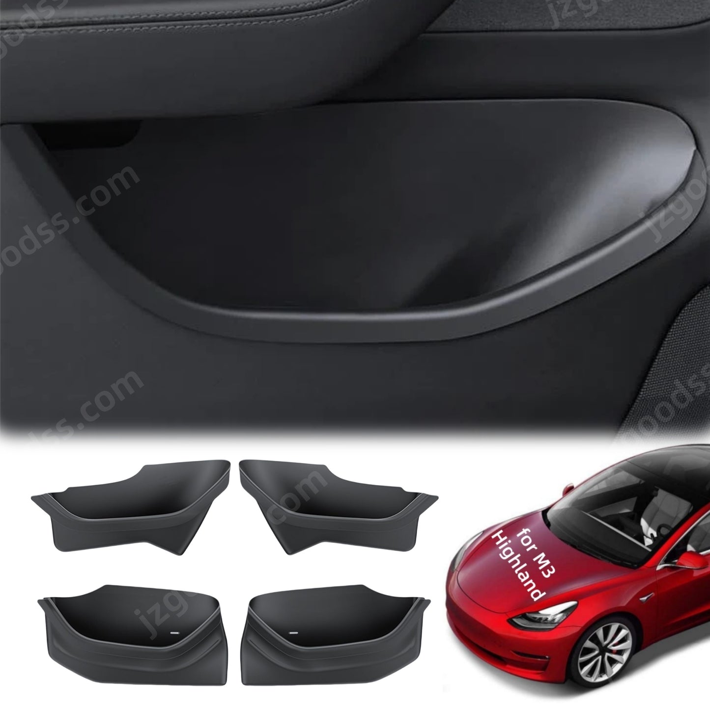 All-Weather TPE Side Door Storage Box for Model 3 Highland