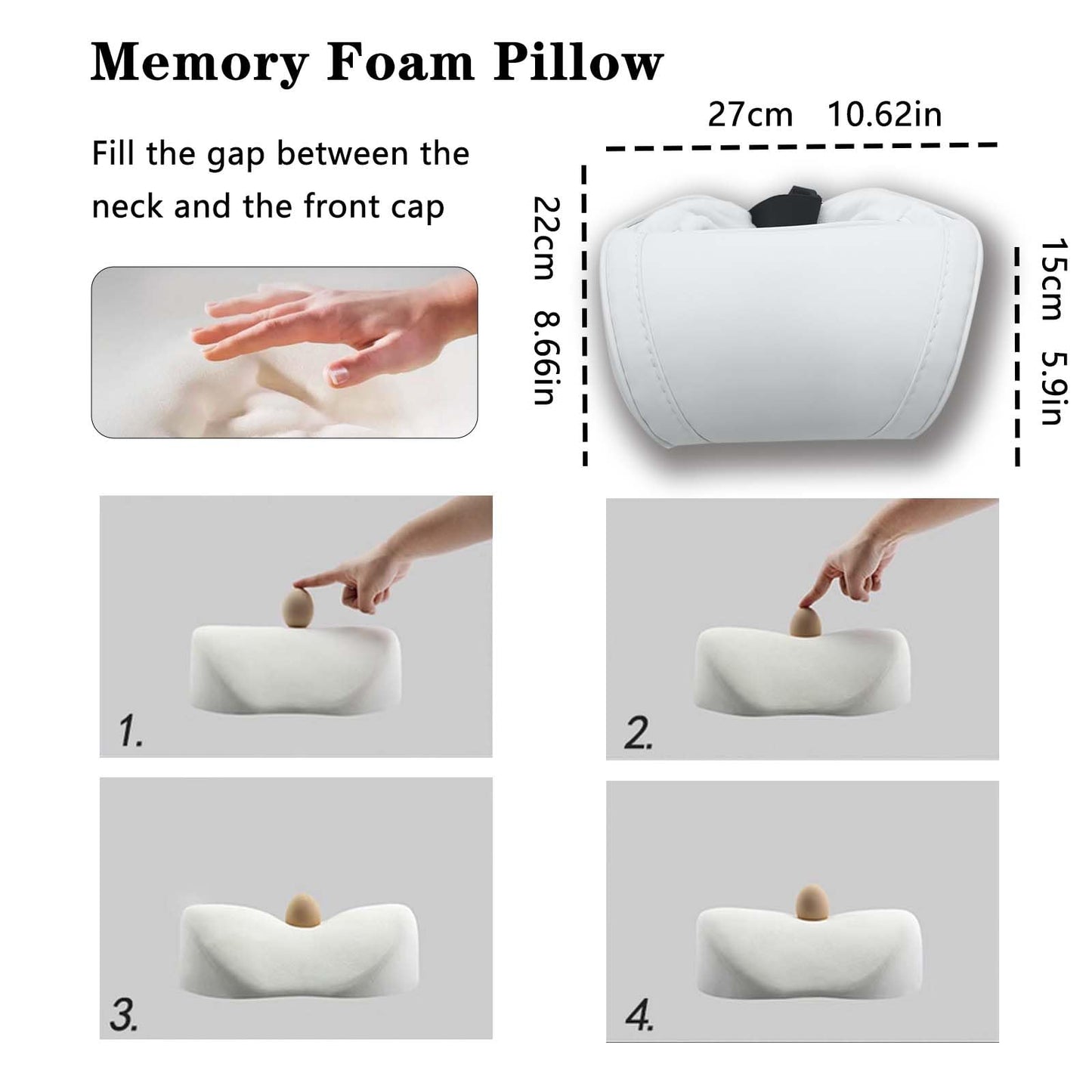 Universal Leather Neck Pillows (Set of 2) – Memory Foam Headrest for Car Seats