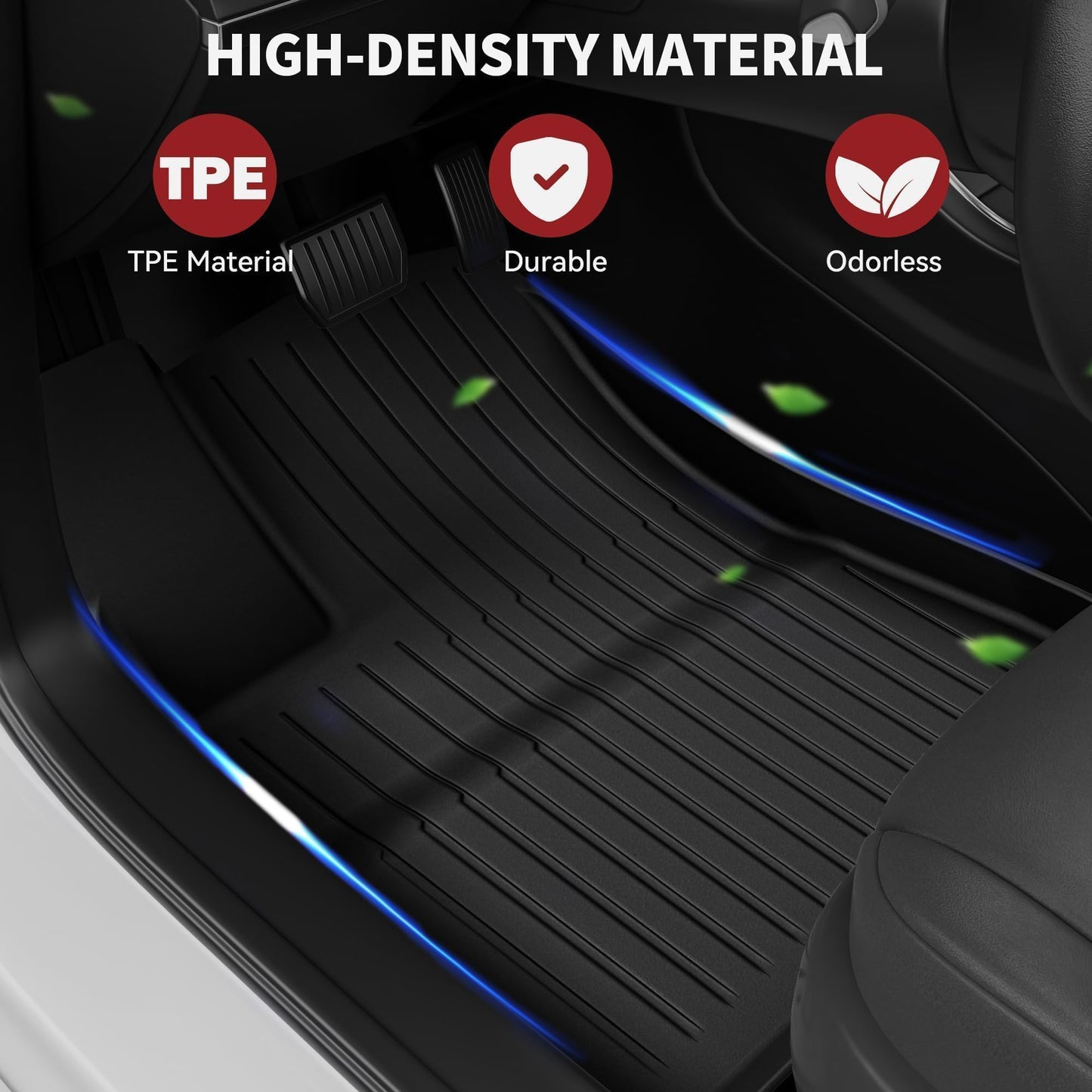 Premium All-Weather Floor Mats for Tesla Model 3 (2021-2023) – TPE 3PCs or 6PCs Set