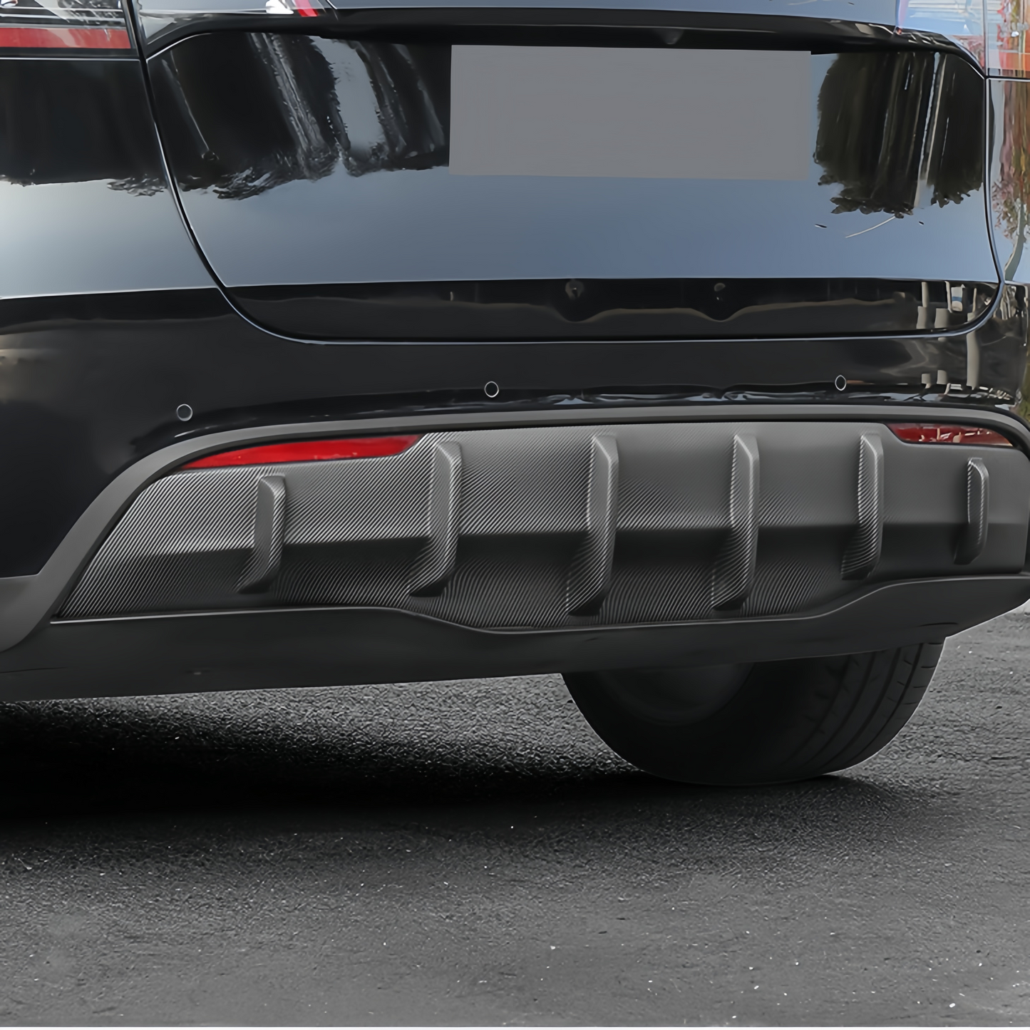 Sport Rear Diffuser for 2021–2024 Model Y – ABS Rear Bumper Lip, Aerodynamic Spoiler Upgrade