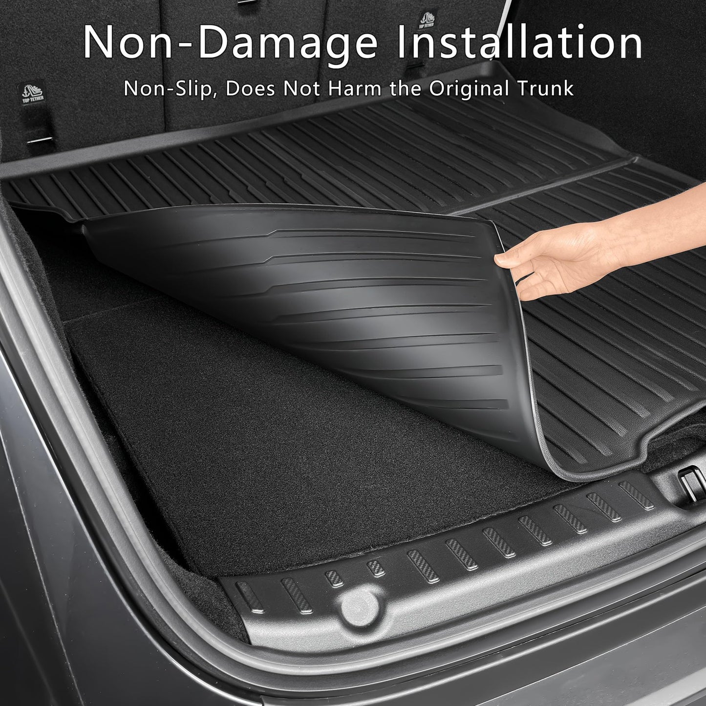 Trunk Liners All-Weather Mats for Tesla Model Y 2025 – 3PCs Set (Front & Rear Storage Mats)