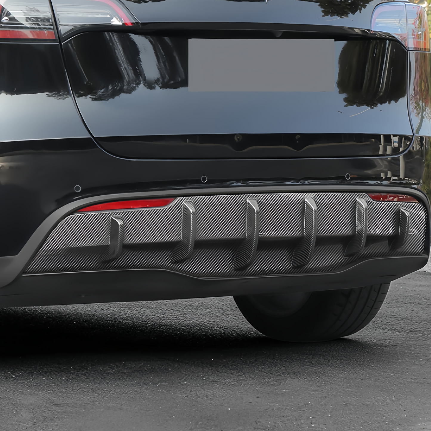 Sport Rear Diffuser for 2021–2024 Model Y – ABS Rear Bumper Lip, Aerodynamic Spoiler Upgrade