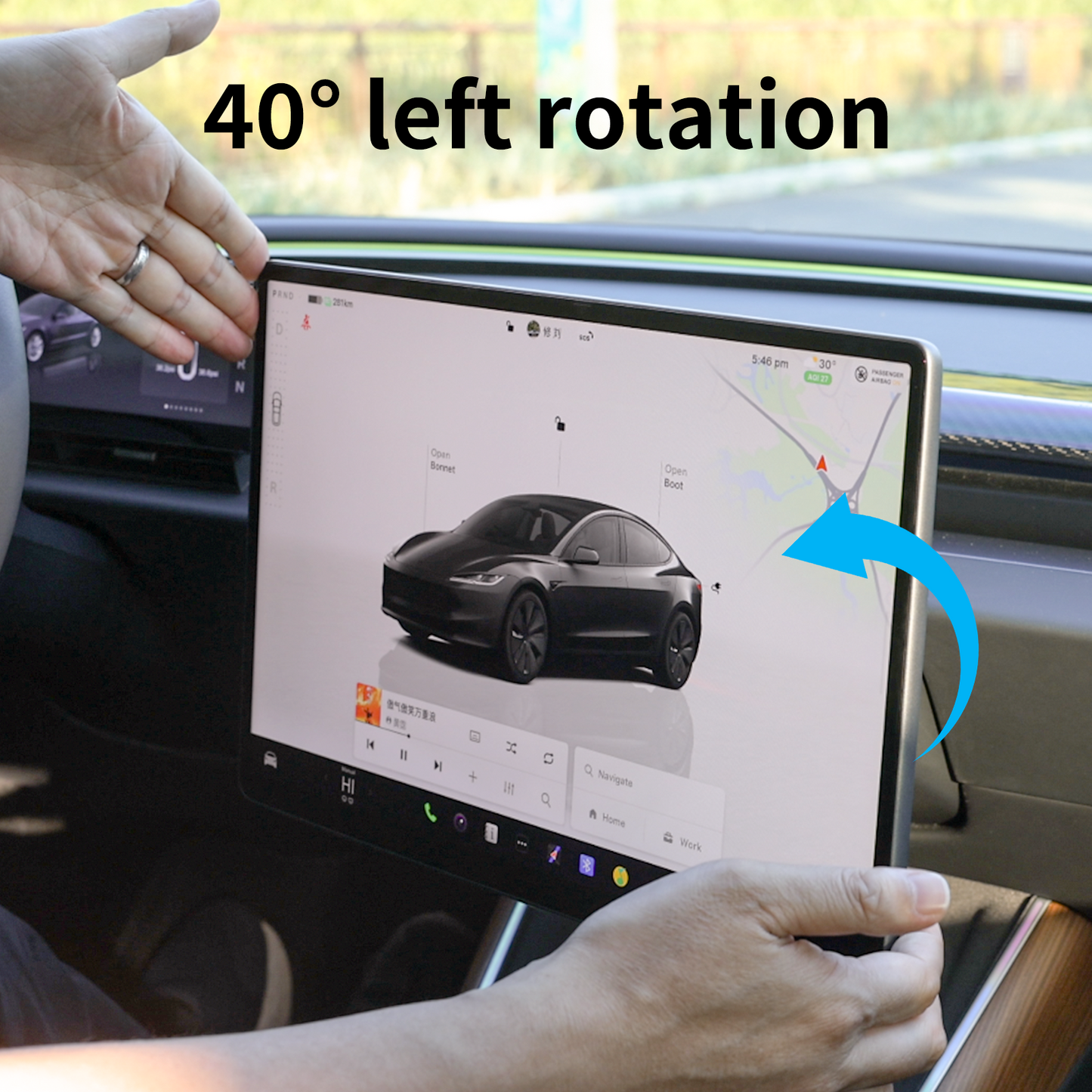 40° Adjustable Rotating Screen Mount for 2021-2024 Model Y