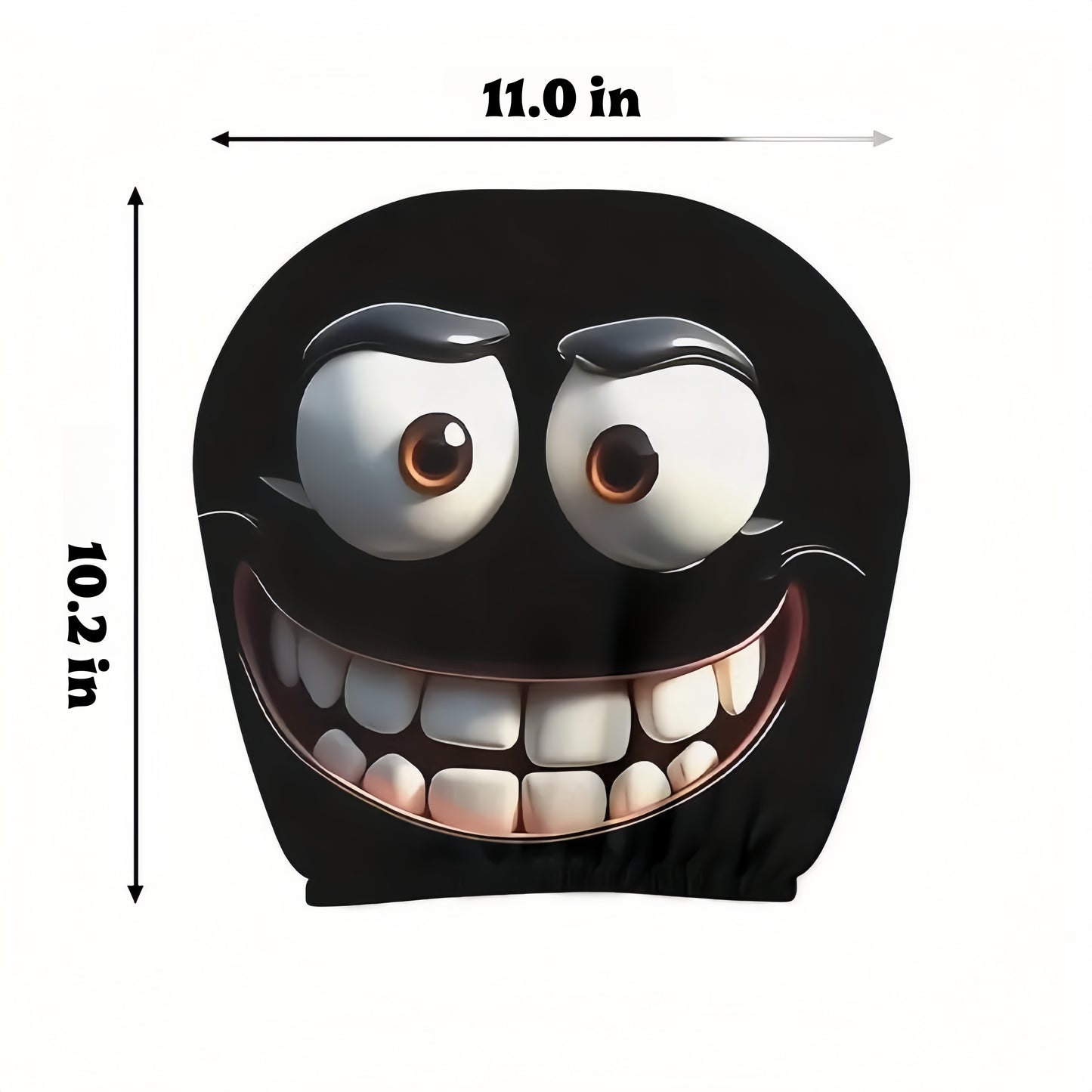 2PCS Funny Big-Eyed Cartoon Car Seat Headrest Covers – Universal Fit, Holiday Fun!