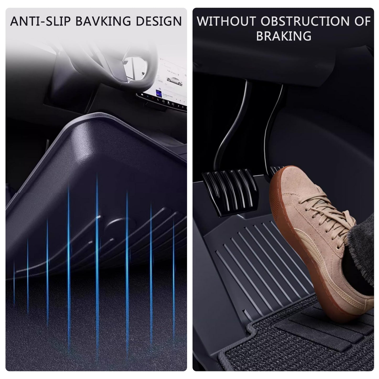 Upgraded All-Weather Floor Mats for 2024 Tesla Model 3 Highland – TPE 3PCs/6PCs