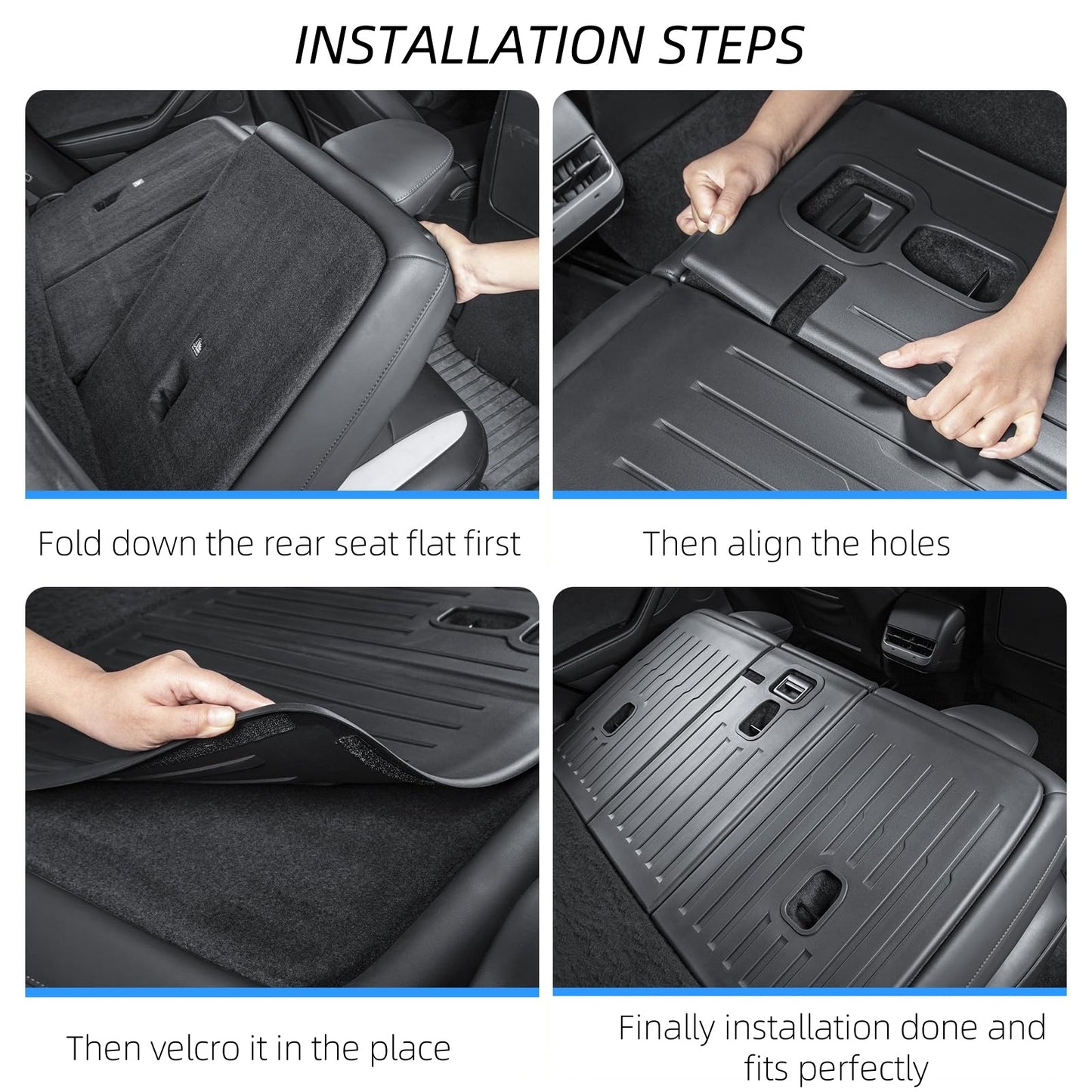 Rear Seat Protector for 2024-2025 Model 3 2PC Waterproof Backrest Covers (Durable TPE) for 5-Seater