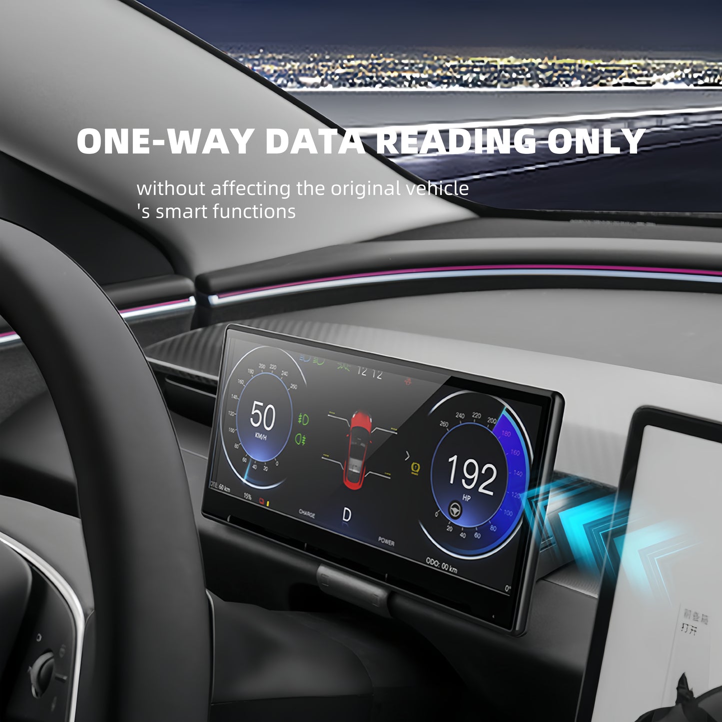 9" Curved Dashboard Monitor with CarPlay, Android Auto, Front Camera & OTA – Fits 2021-2023 Model 3 / 2021-2024 Model Y