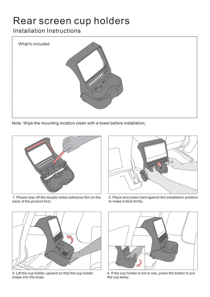 Foldable Rear Cup Holder & Screen Organizer for Model Y Juniper 2025+ & Model 3 Highland 2024+