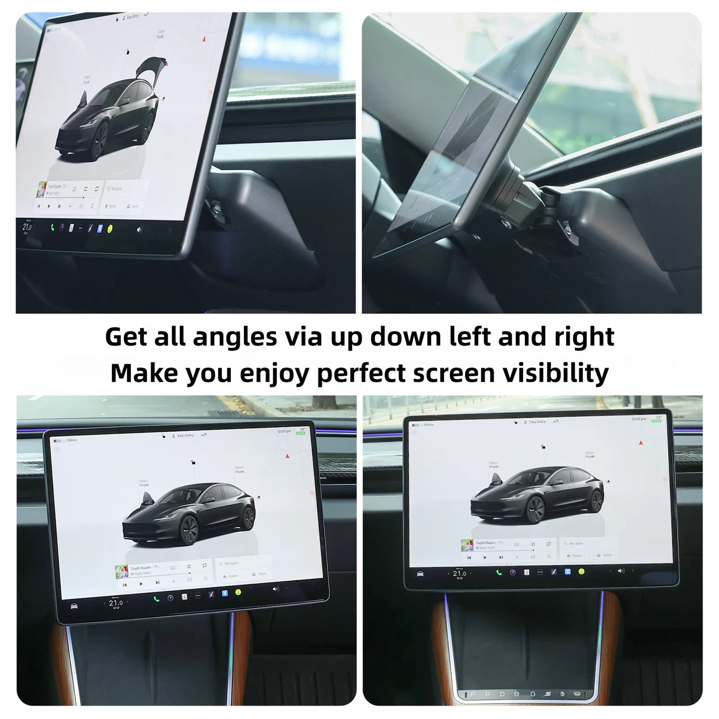 40° Adjustable Rotating Screen Mount for 2021-2024 Model Y