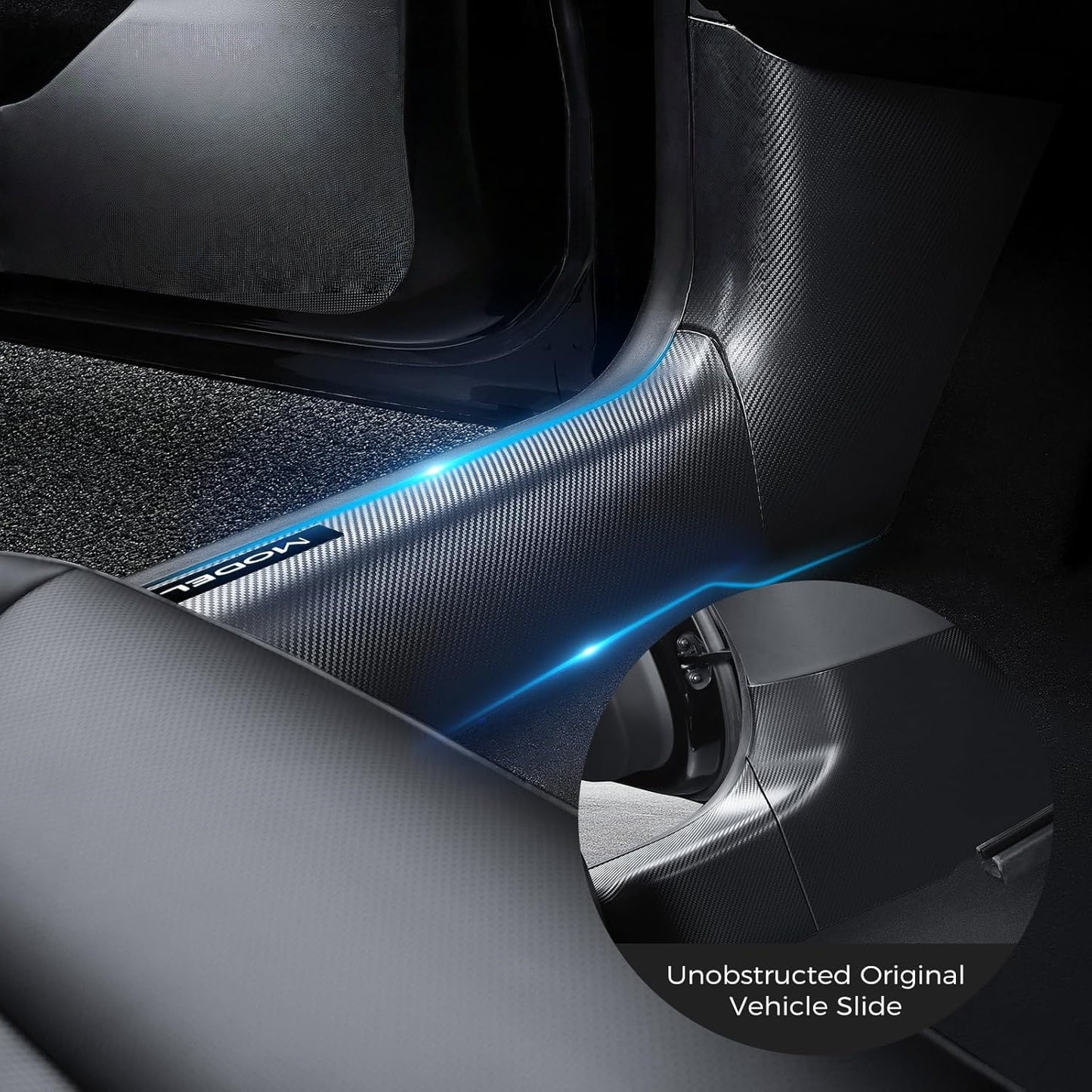 Carbon Fiber Door Sill Protectors for Model 3 Highland (5-Seater Only)