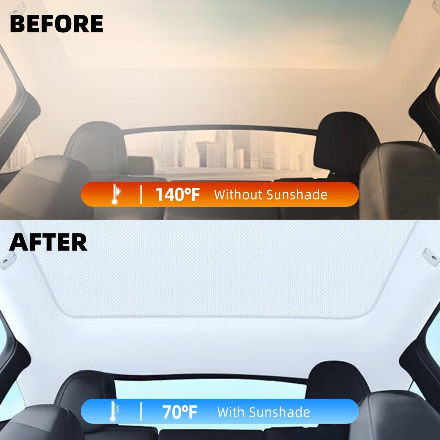 Car Roof Sunshade Compatible with 2021–2023 Model 3 | Heat-Blocking Nano Coated Glass Roof Shade