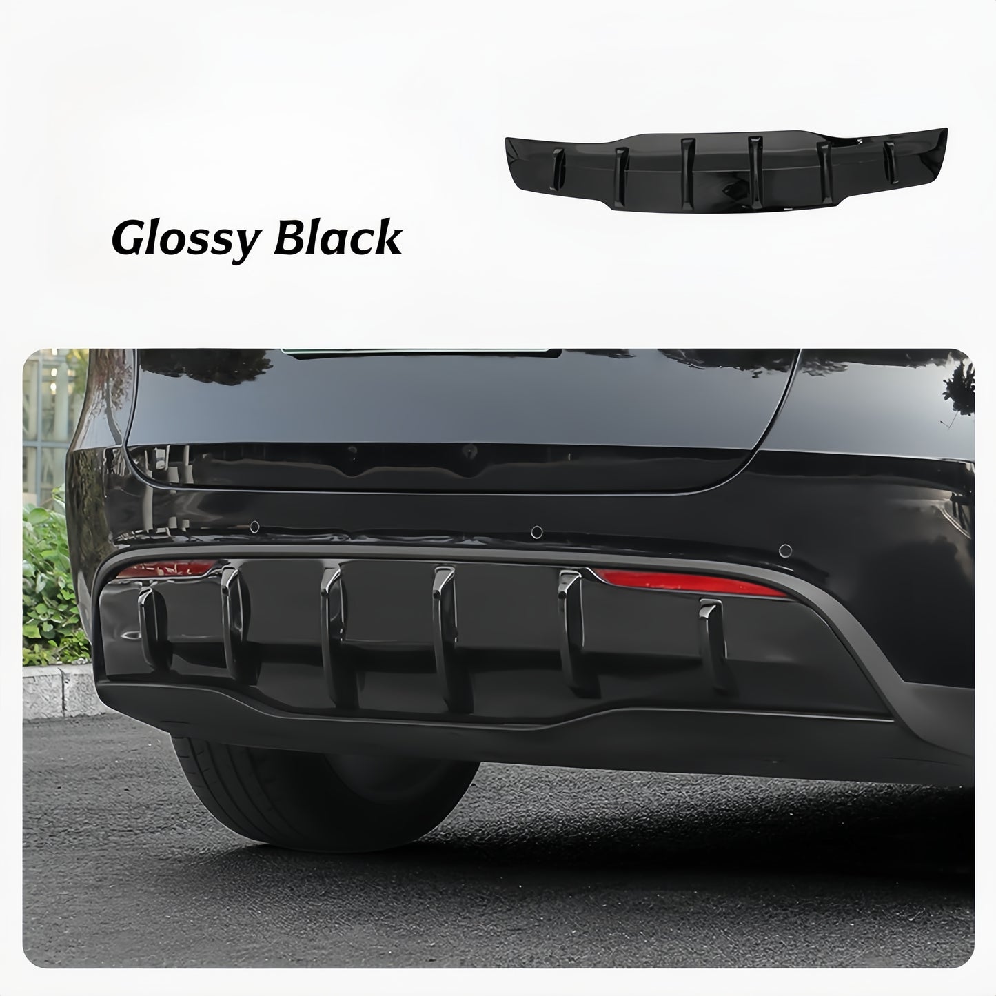 Sport Rear Diffuser for 2021–2024 Model Y – ABS Rear Bumper Lip, Aerodynamic Spoiler Upgrade