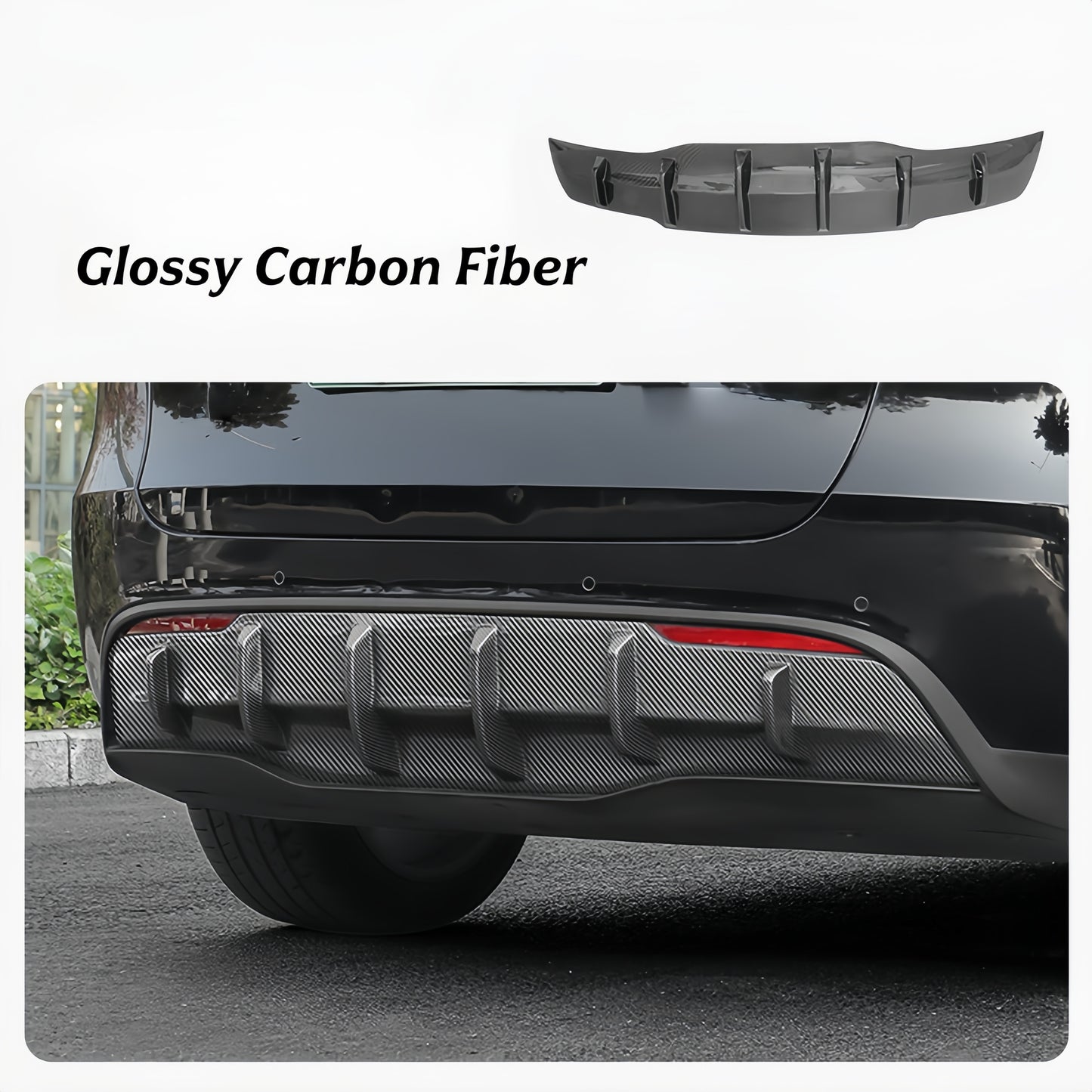 Sport Rear Diffuser for 2021–2024 Model Y – ABS Rear Bumper Lip, Aerodynamic Spoiler Upgrade