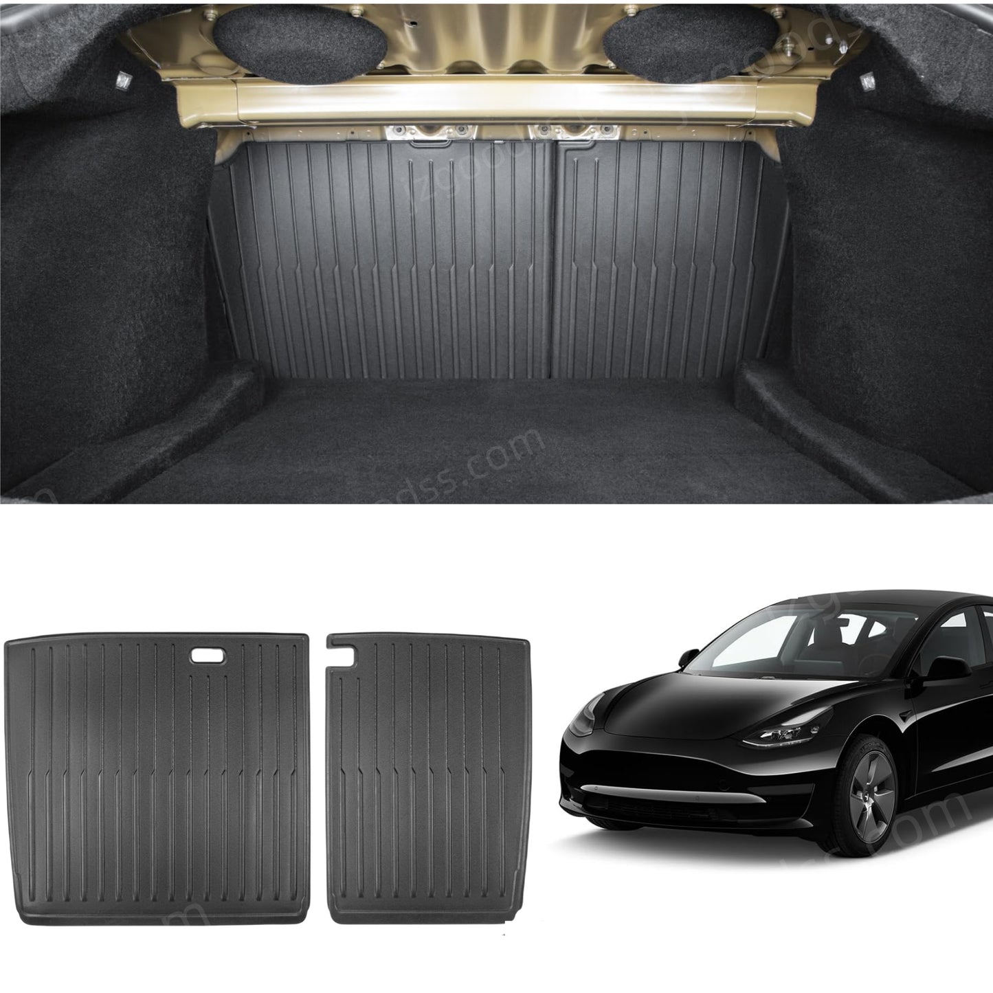 Rear Seat Protector for 2024-2025 Model 3 2PC Waterproof Backrest Covers (Durable TPE) for 5-Seater