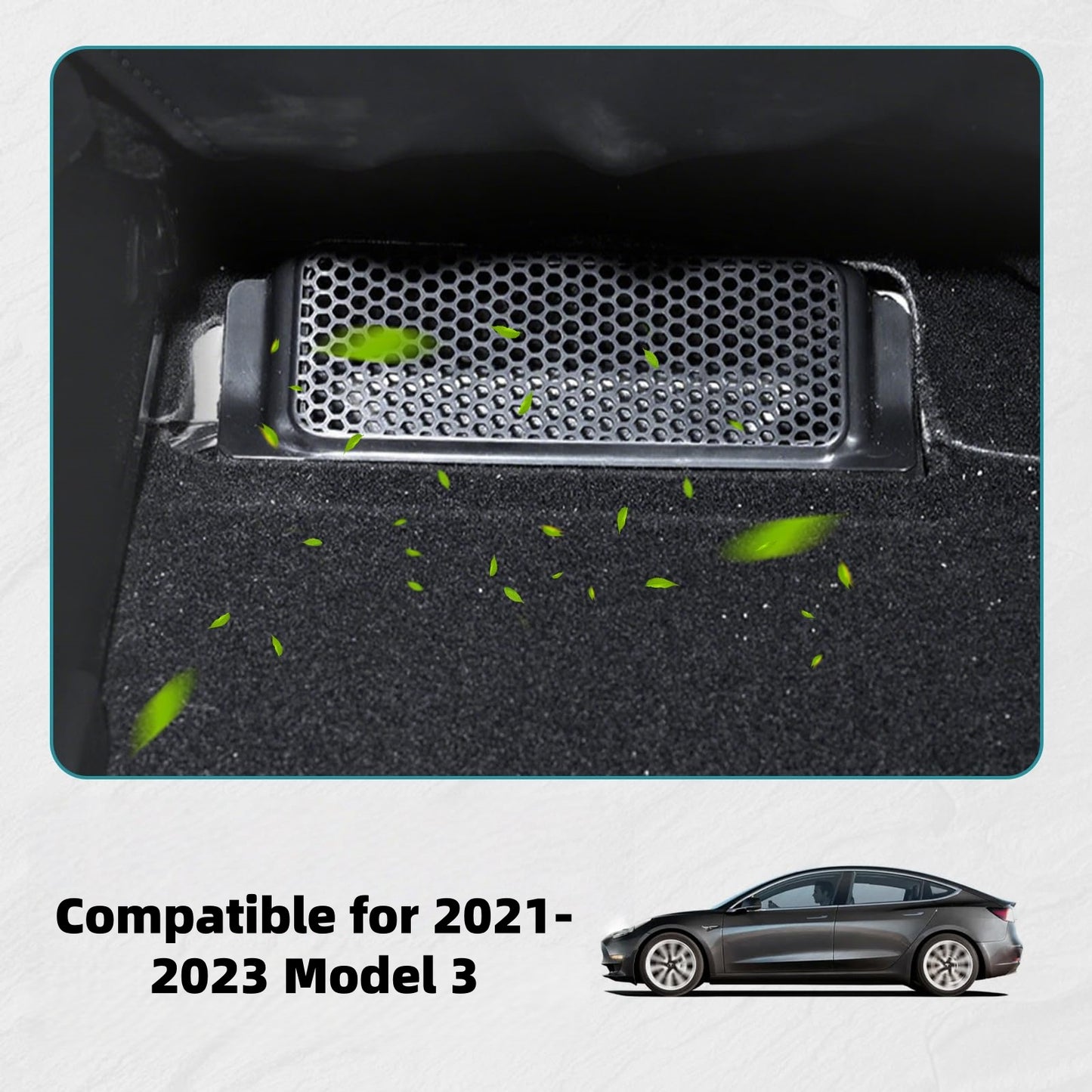 Under Seat Air Vent Cover for Model 3 (2021-2023) - ABS Rear Vent Protector