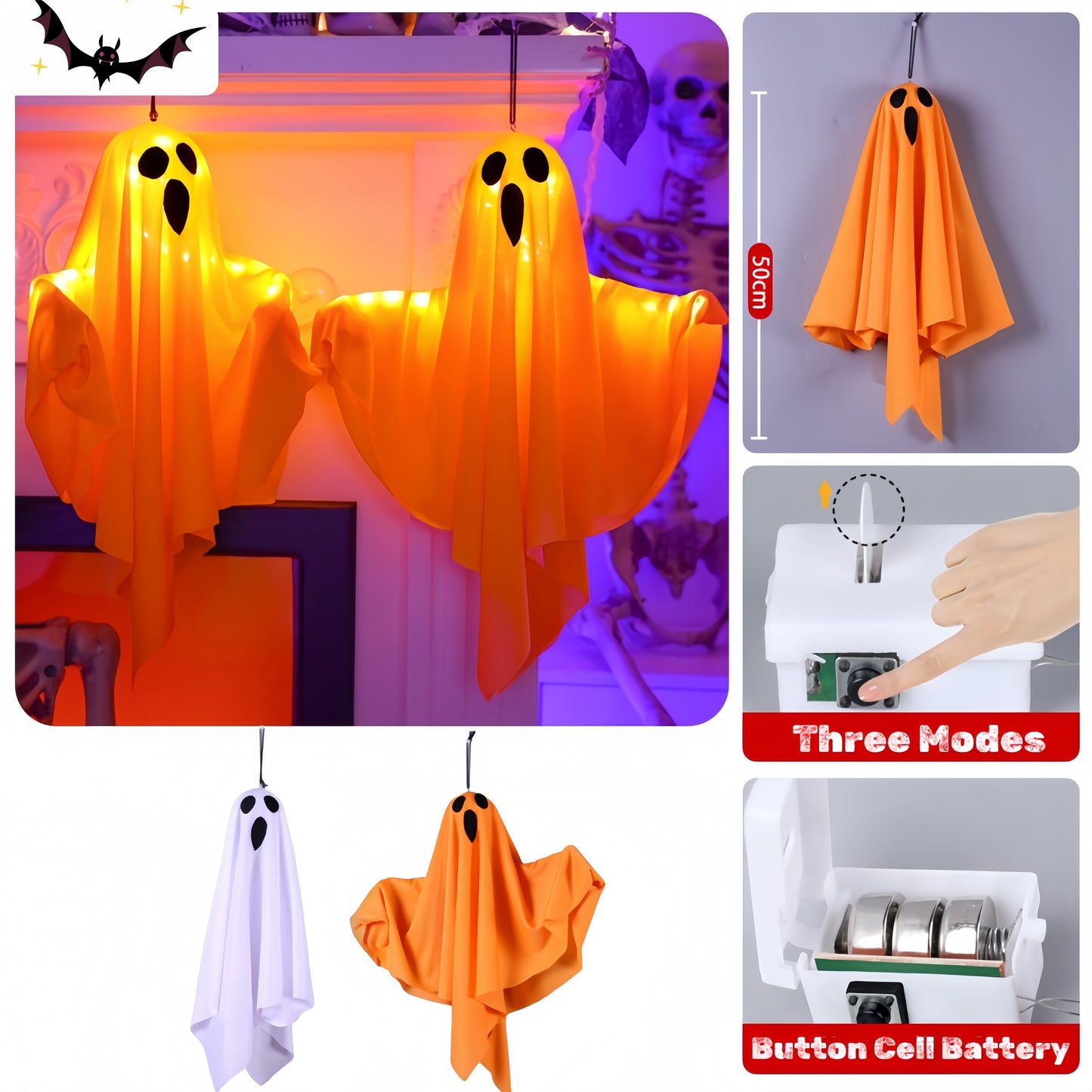 Halloween LED Decor Light – Flexible, Spooky Light Display for Halloween Parties & Home Decor 1 Piece