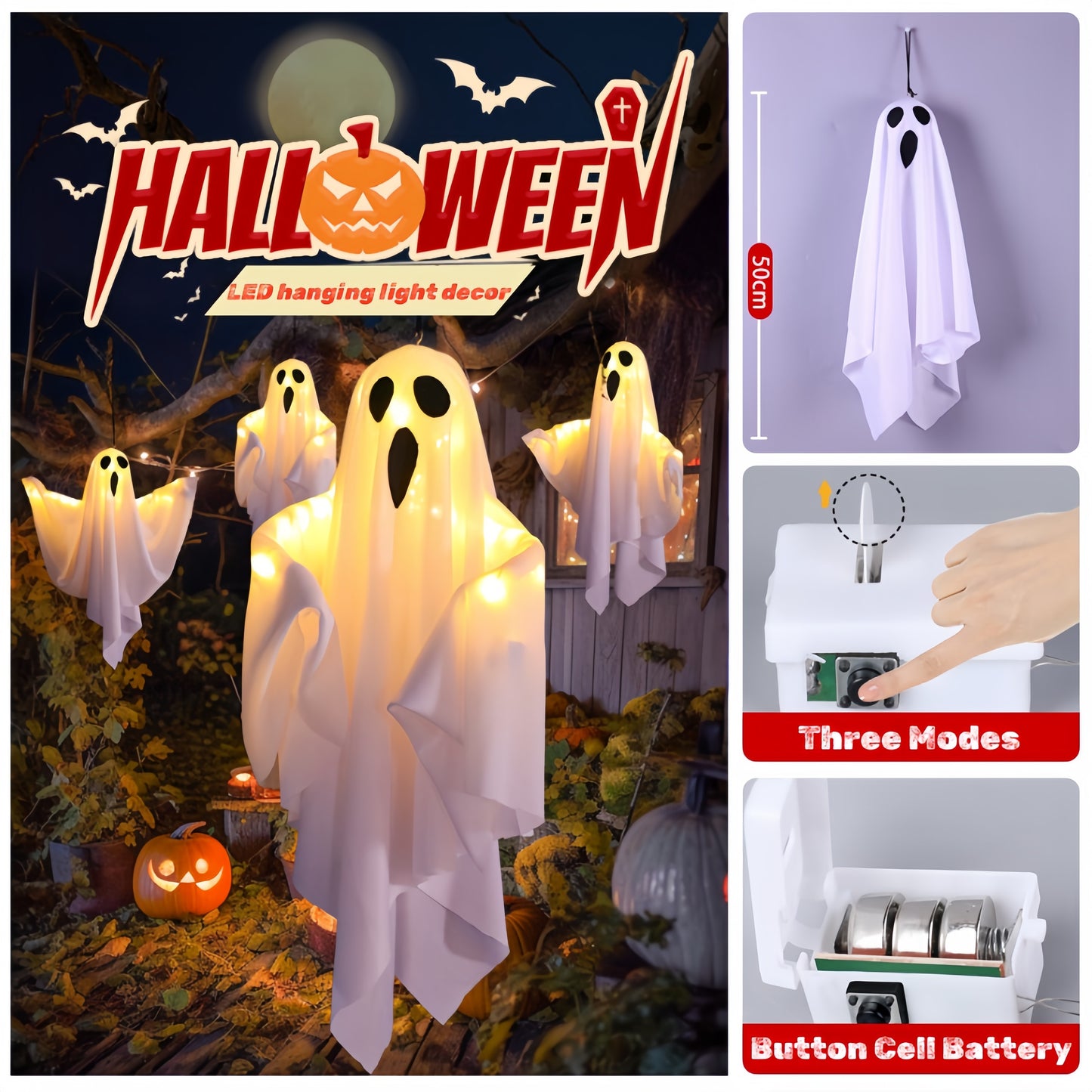 Halloween LED Decor Light – Flexible, Spooky Light Display for Halloween Parties & Home Decor 1 Piece
