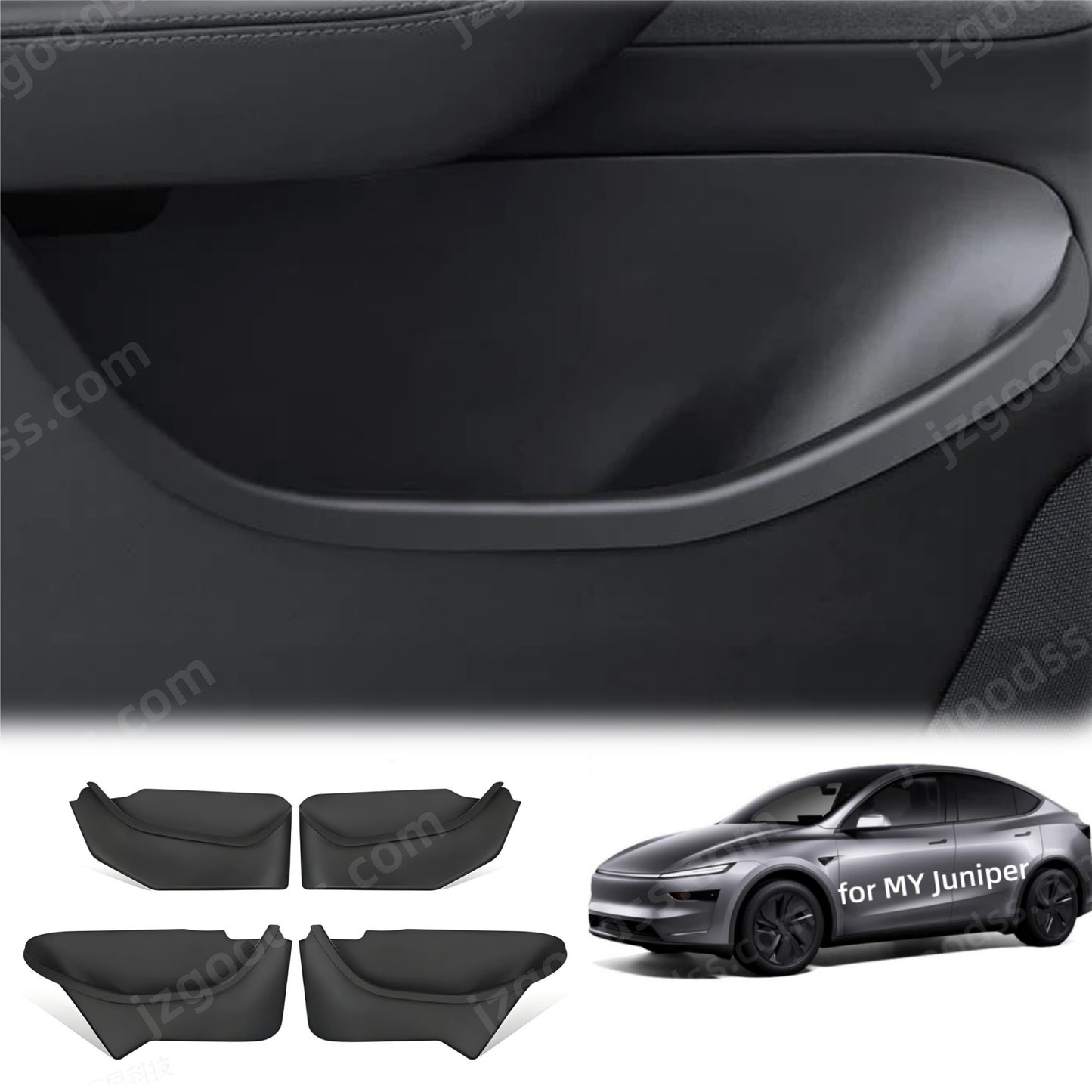Side Door Storage Organizer for Model Y Juniper 2025+ TPE All-Weather Door Pocket Insert