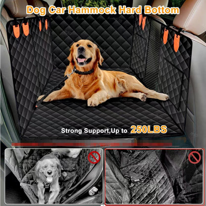 Heavy Duty Waterproof Pet Car Seat Cover Hammock with Mesh Window – Universal Fit Dog Back Seat Protector