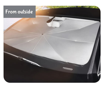 10 rib reinforced car sunshade umbrella frame ensures durability, stability, and long-lasting performance