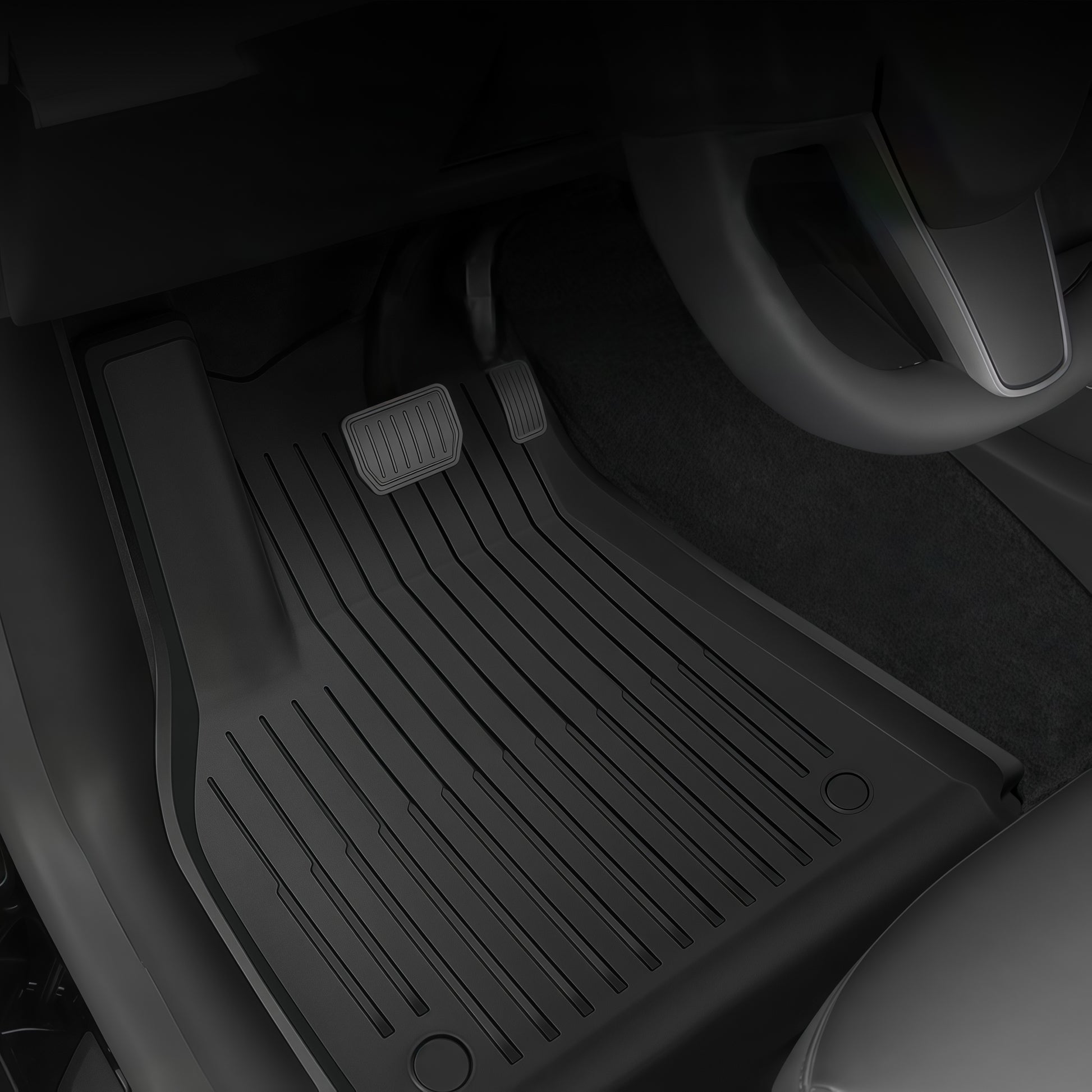 Upgraded floor mats for Tesla Model 3 2024–2026 featuring precision fit and durable TPE material