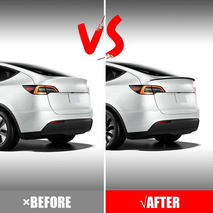 ABS rear wing spoiler with OEM-style fit for the 2025 Model Y, improving airflow and adding a sporty trunk lip finish