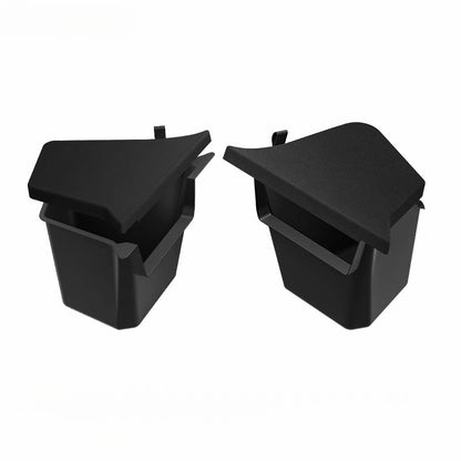 Custom-fit rear trunk side storage box with lid for the 2025 Model Y Juniper 5-seater, designed for hidden cargo organization