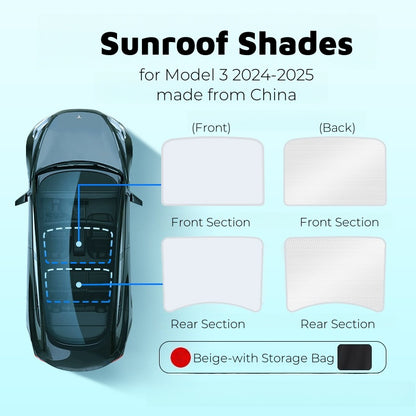 Foldable Sunroof Sunshades UV Heat Insulation for Model 3 2024+ Highland