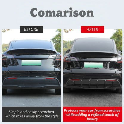 Sport Rear Diffuser for 2021–2024 Model Y – ABS Rear Bumper Lip, Aerodynamic Spoiler Upgrade