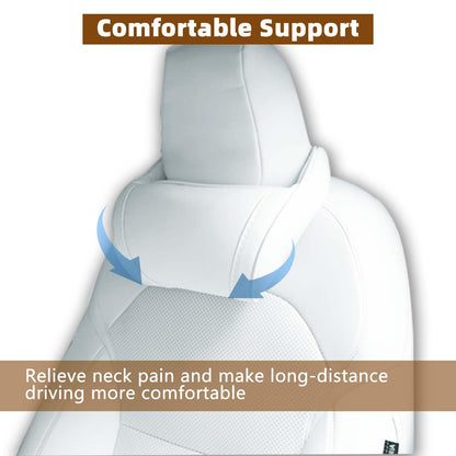 Universal Leather Neck Pillows (Set of 2) – Memory Foam Headrest for Car Seats