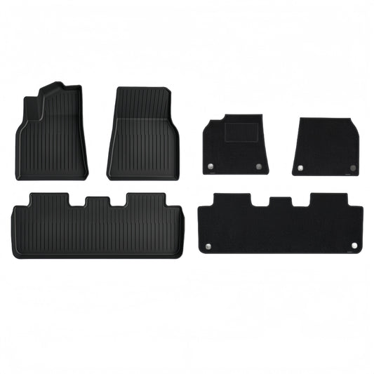 Heavy-Duty All-Weather Floor Mats for Tesla Model Y (2021-2024) – TPE 3PCs/6PCs
