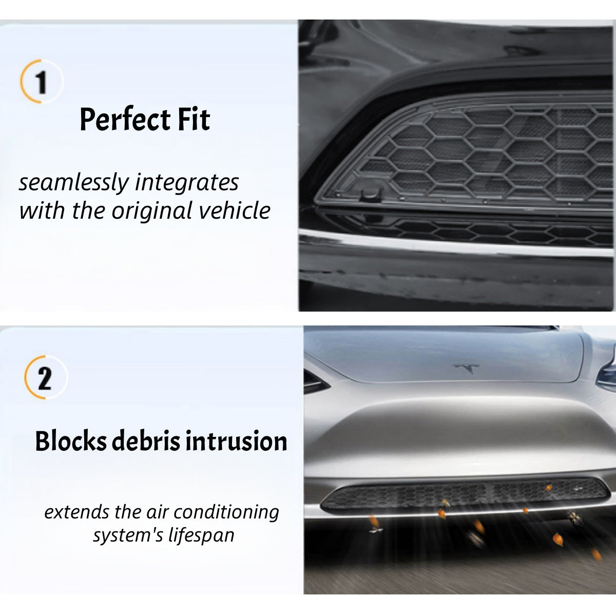 Front Bumper Grille Guard for 2024-2025 Tesla Model 3 Highland – Radiator Protection Mesh