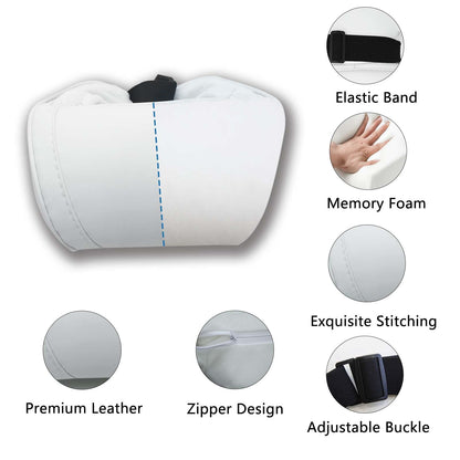 Universal Leather Neck Pillows (Set of 2) – Memory Foam Headrest for Car Seats