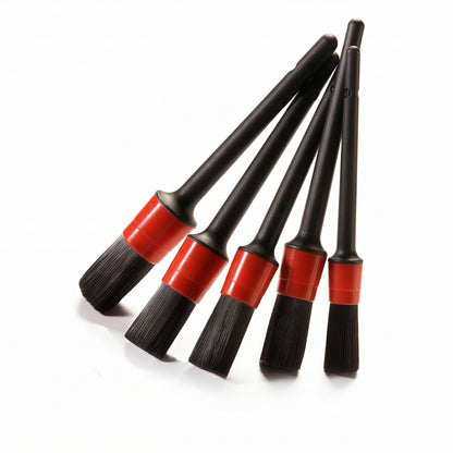 5pcs car detailing brush set with boar hair bristles for interior and exterior auto cleaning, safe for delicate surfaces