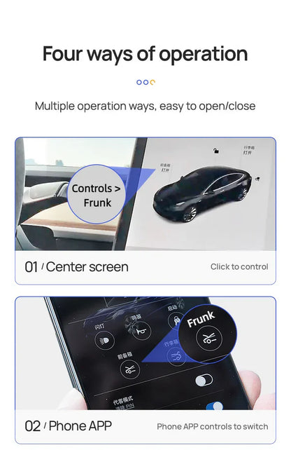 Power Frunk 2.0 – Silent, Smart & Plug-and-Play Compatible with 2024-2025 Tesla Model 3 Highland